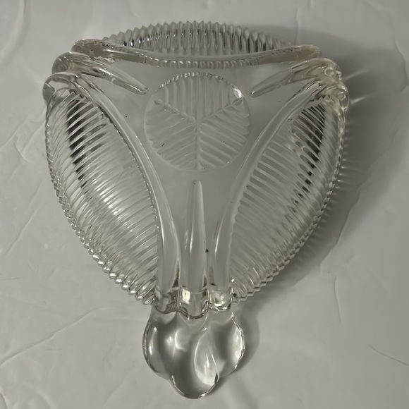 3/$20 Vintage Hazel Atlas Clear Depression Pressed Glass Triangle Candy Dish - Picture 3 of 4